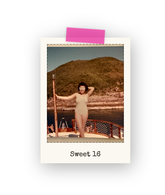 Alice on a boat at her Sweet 16